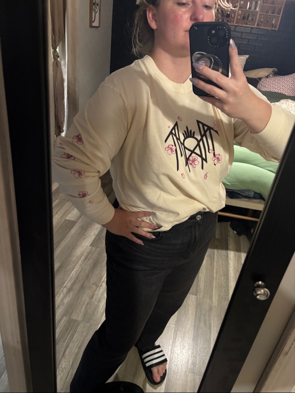 Sleep Token 'Even In Arcadia Tour' Long Sleeve Tee - Cream & Pink - Picture 6 of 8